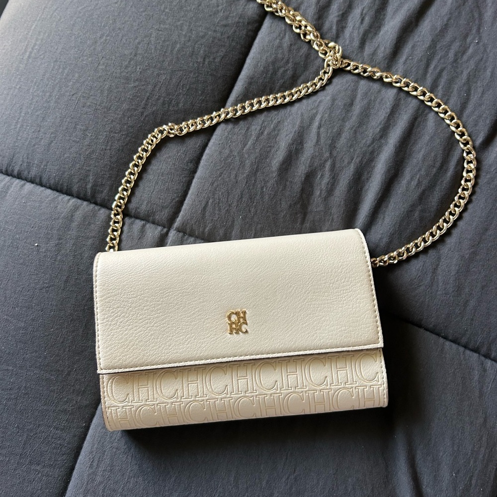Carolina Herrera Cream Shoulder Bag